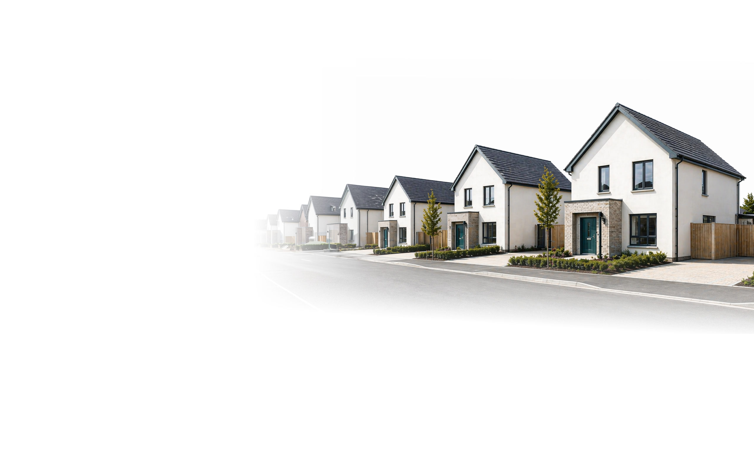 A row of detached houses in Ireland